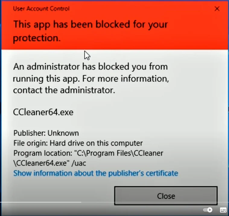 אזהרת windows